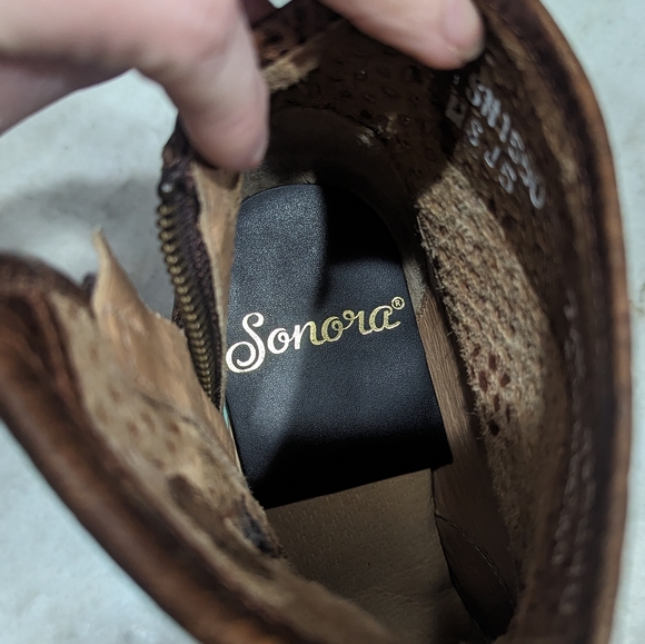 Sonora Leather Two Tone Brown Heeled Boots Size 7.5 50% off sale❤️ - Picture 7 of 9